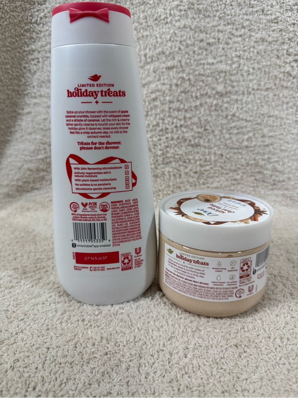 Dove Limited Edition Holiday Treats Body Wash & Body Scrub Bundle - Picture 2 of 4